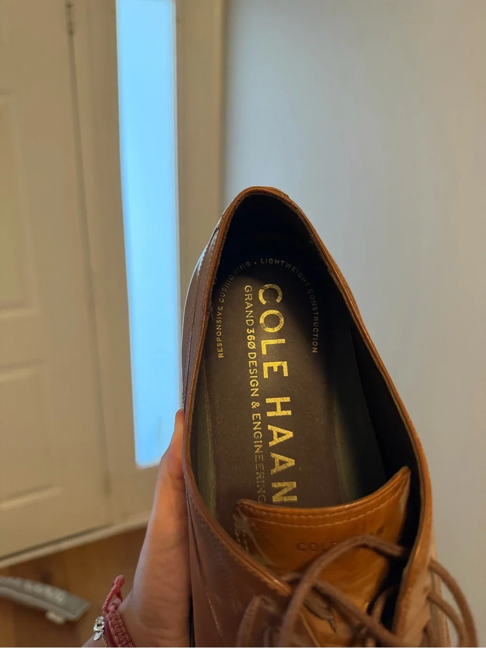 Cole Haan Men’s Tan Leather Cap-Toe Derby